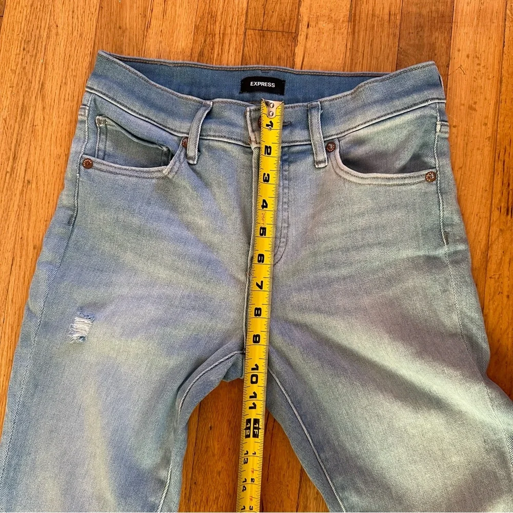 Express Ripped Skinny Mid Rise Jeans Size 4 - Picture 7 of 9